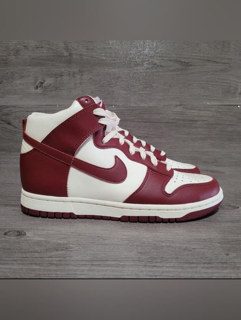 Nike Dunk High Women's Size 7 Sail/Team Red Pale Ivory DD1869-101 Maroon Shoes